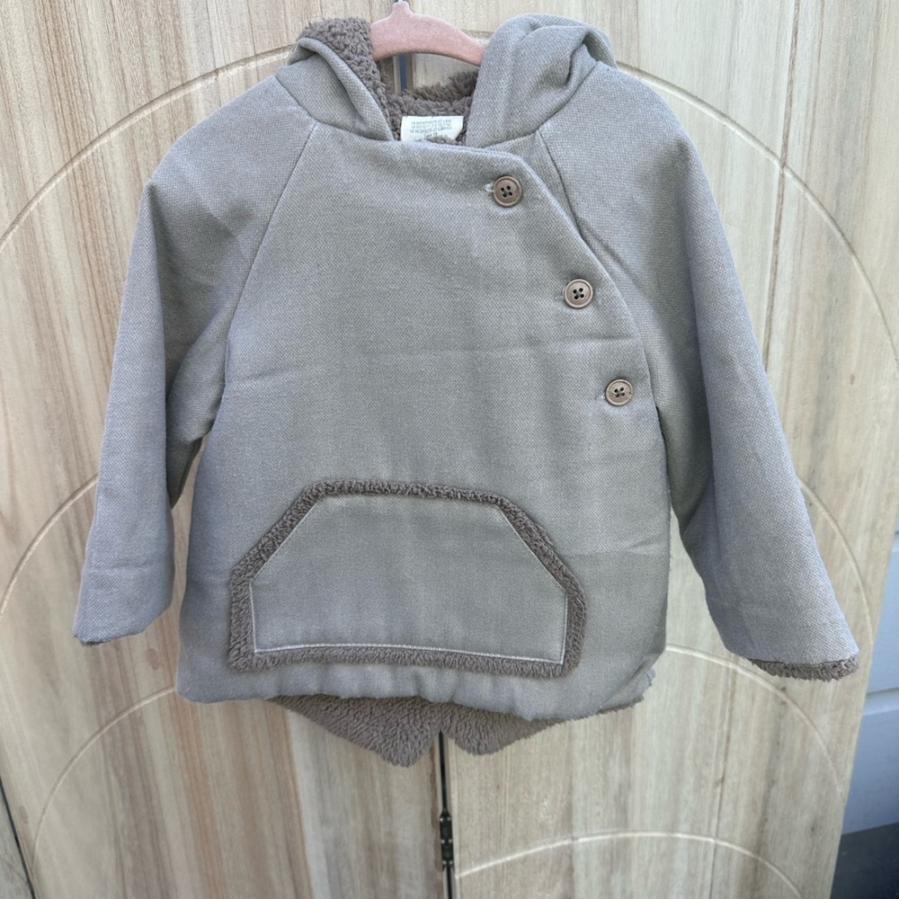 First Impressions Gray Hooded Jacket with Relaxed Fit